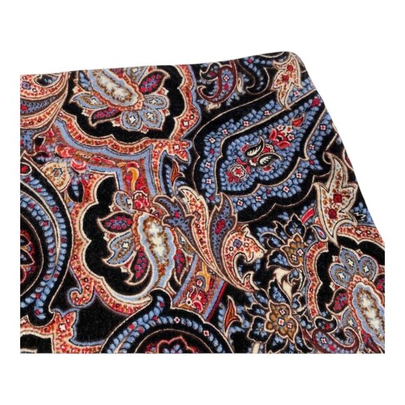 J. Jill Skirt Medium Black Red Blue Paisley Pencil Side Slit Soft Jersey BOHO - Picture 4 of 5